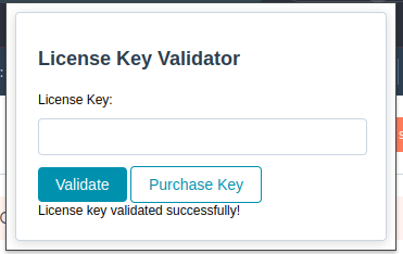 Close up of the license key input box1